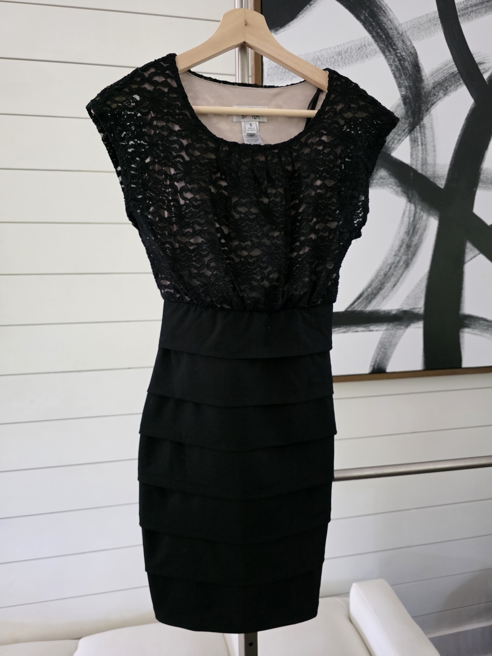 Sweet Storm Black Lace Tiered Midi Dress